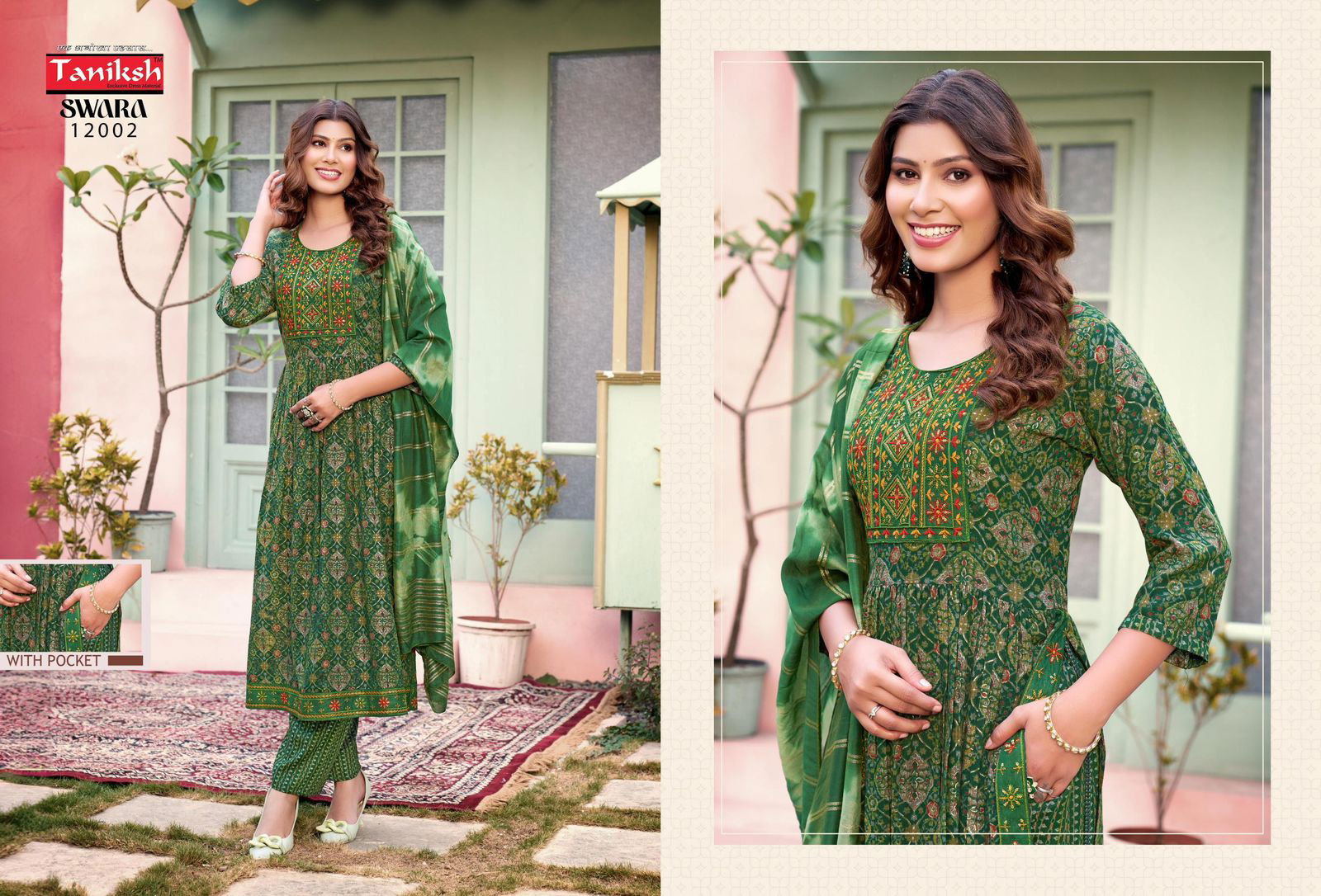 Swara Vol 12 By Taniksh Rayon Embroidery Kurti With Bottom Dupatta Wholesale Price In Surat
